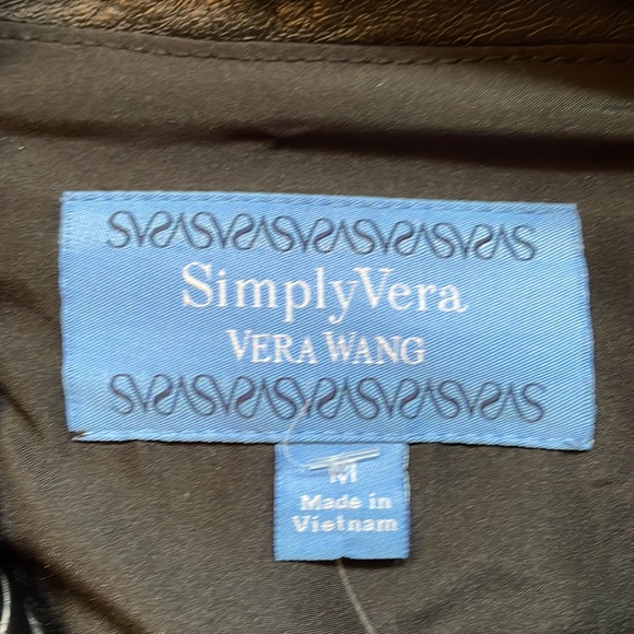 SimplyVera Vera Wang Imitation Leather Jacket - Picture 2 of 7